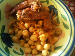 The infamous chick-peas and wings